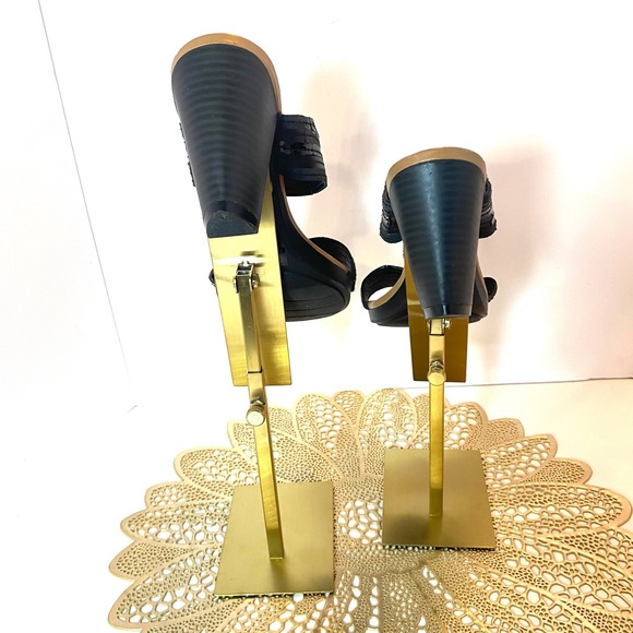 Clarks Womens Black Leather Two Strap Block Heel Slide Sandals Size 7.5M 13276 - Picture 5 of 8